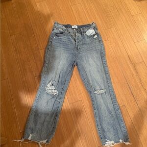 Pistola Light Blue Distressed Straight Leg Jeans